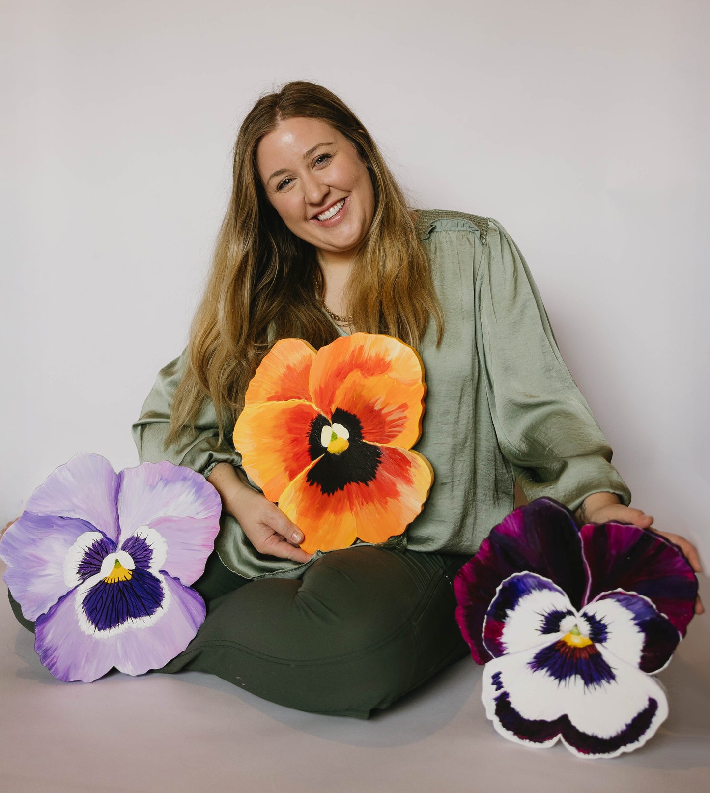 Orange Pansy- Wooden Cut Out