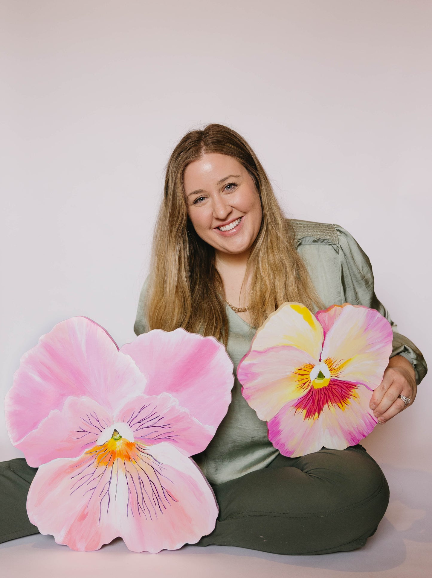 Pink Pansy- Wooden Cut Out