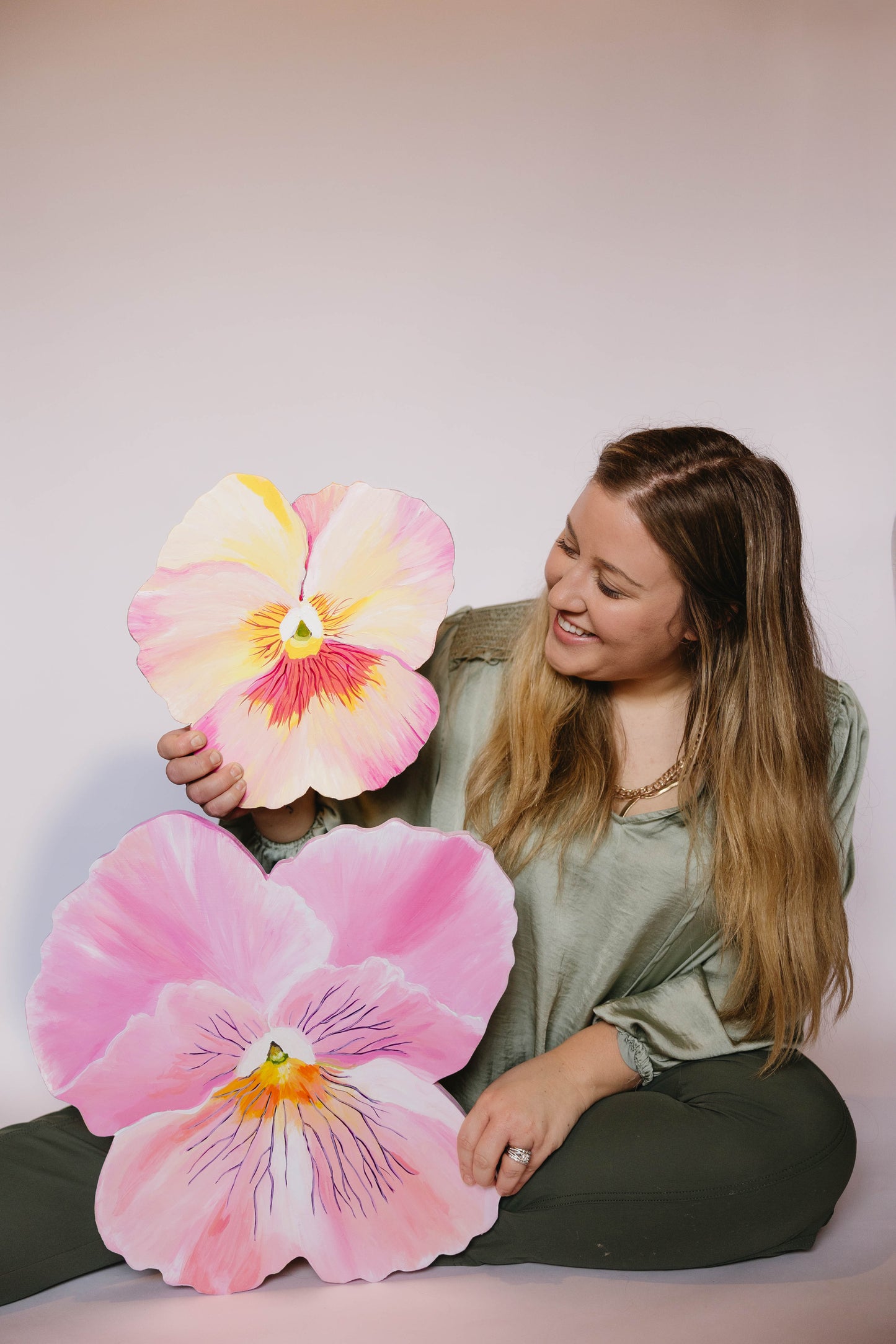 Pink Pansy- Wooden Cut Out