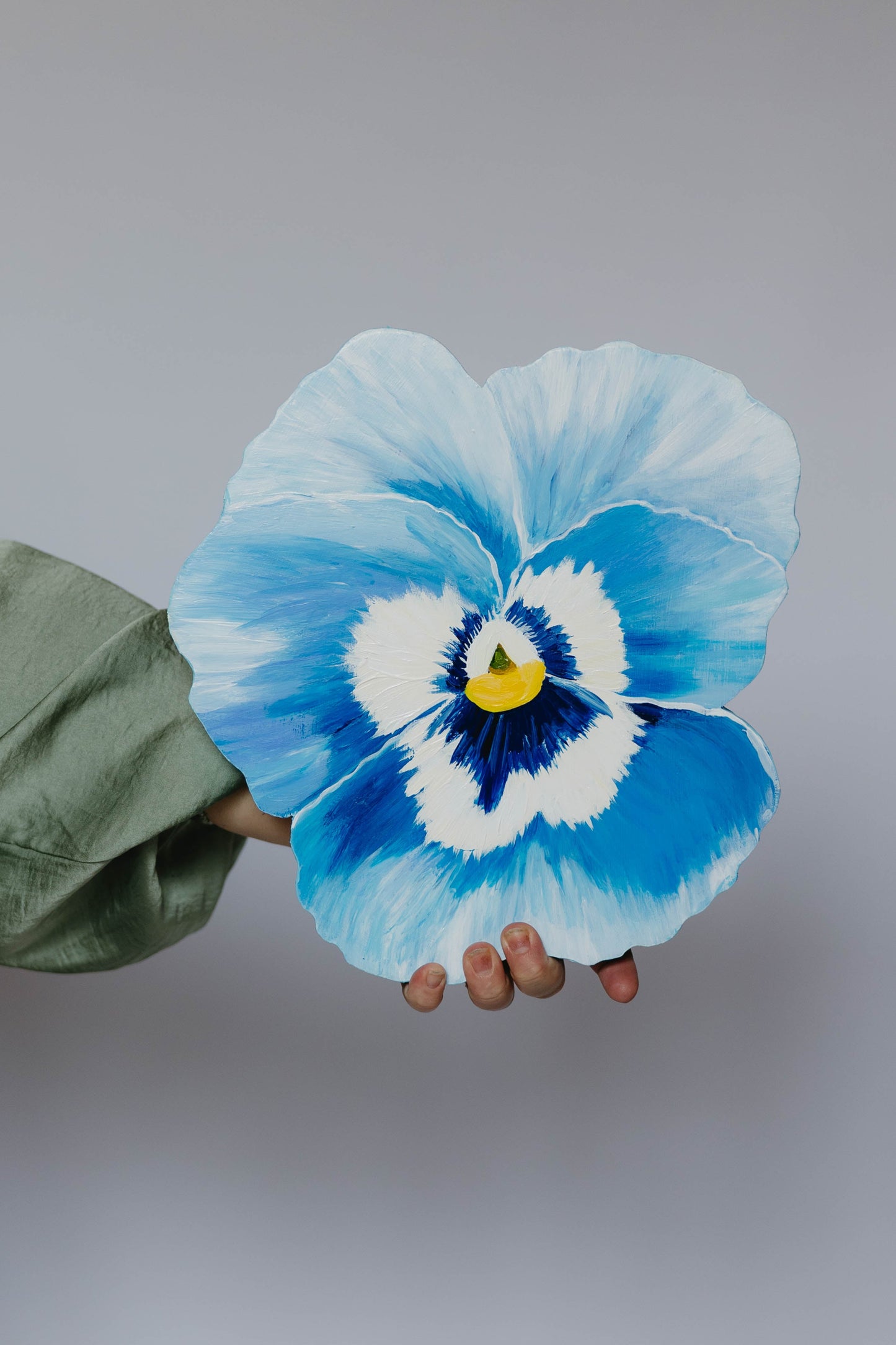 Blue Pansy- Wooden Cut Out