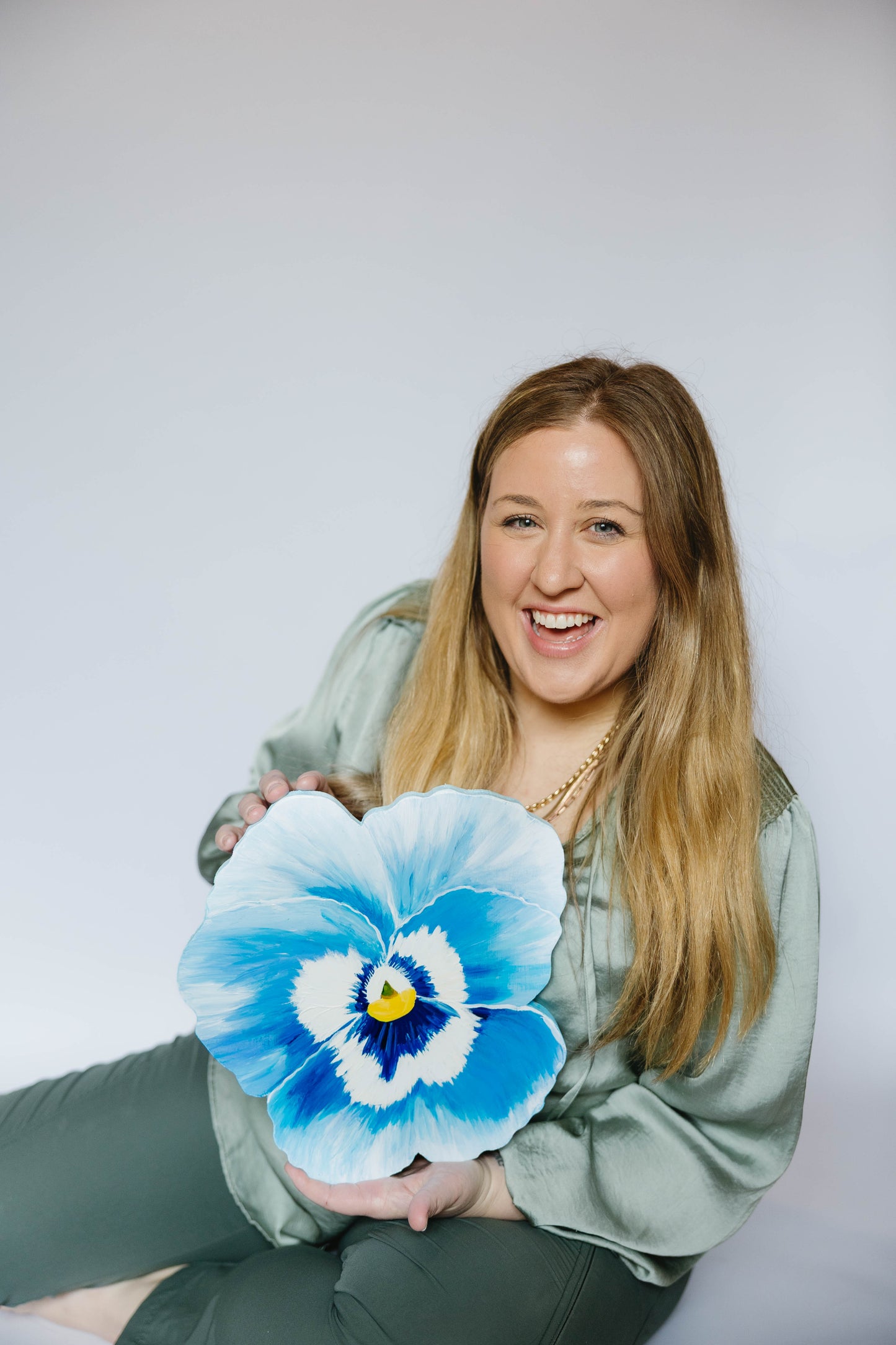 Blue Pansy- Wooden Cut Out