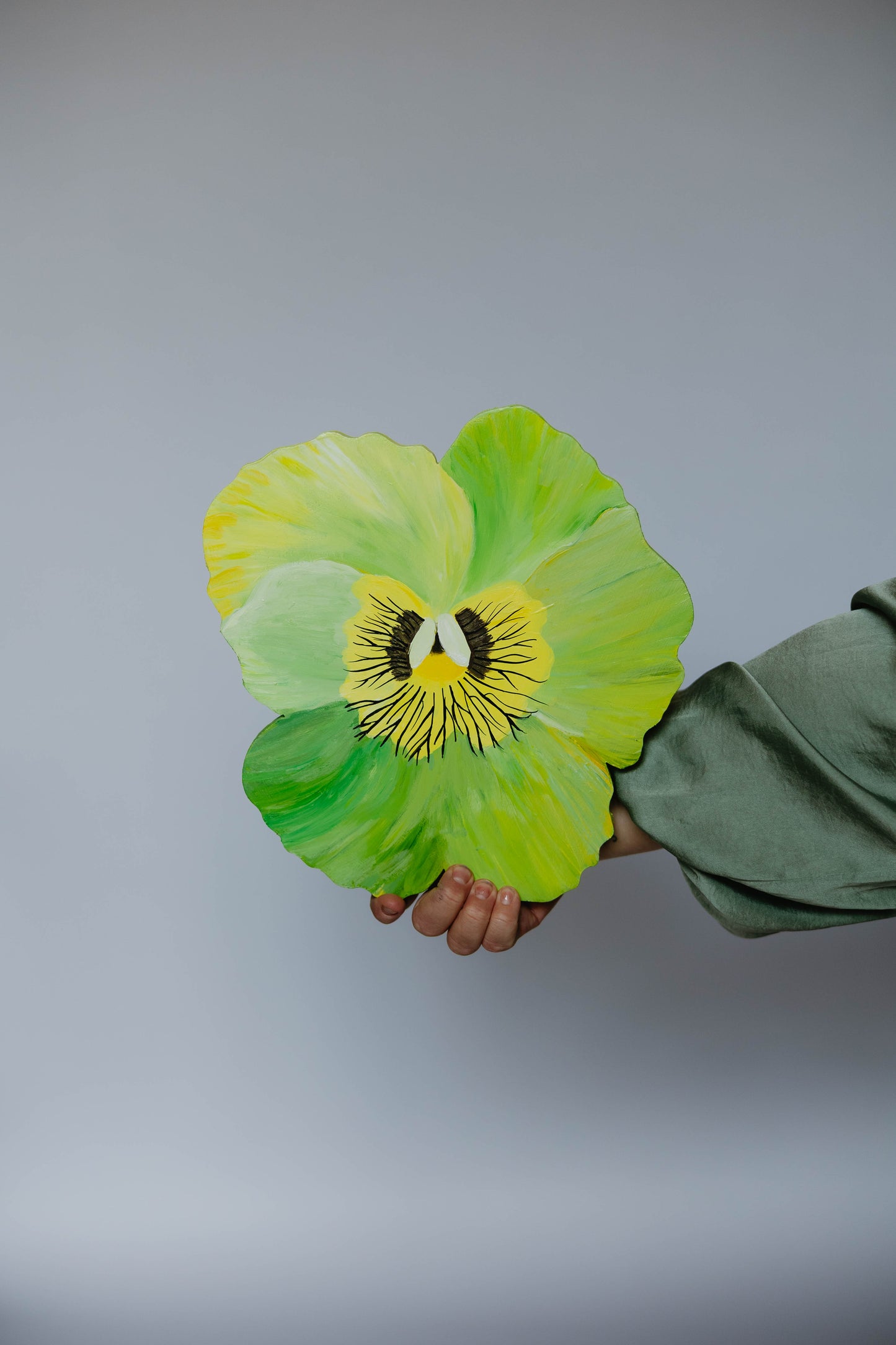 Green Pansy- Wooden Cut Out