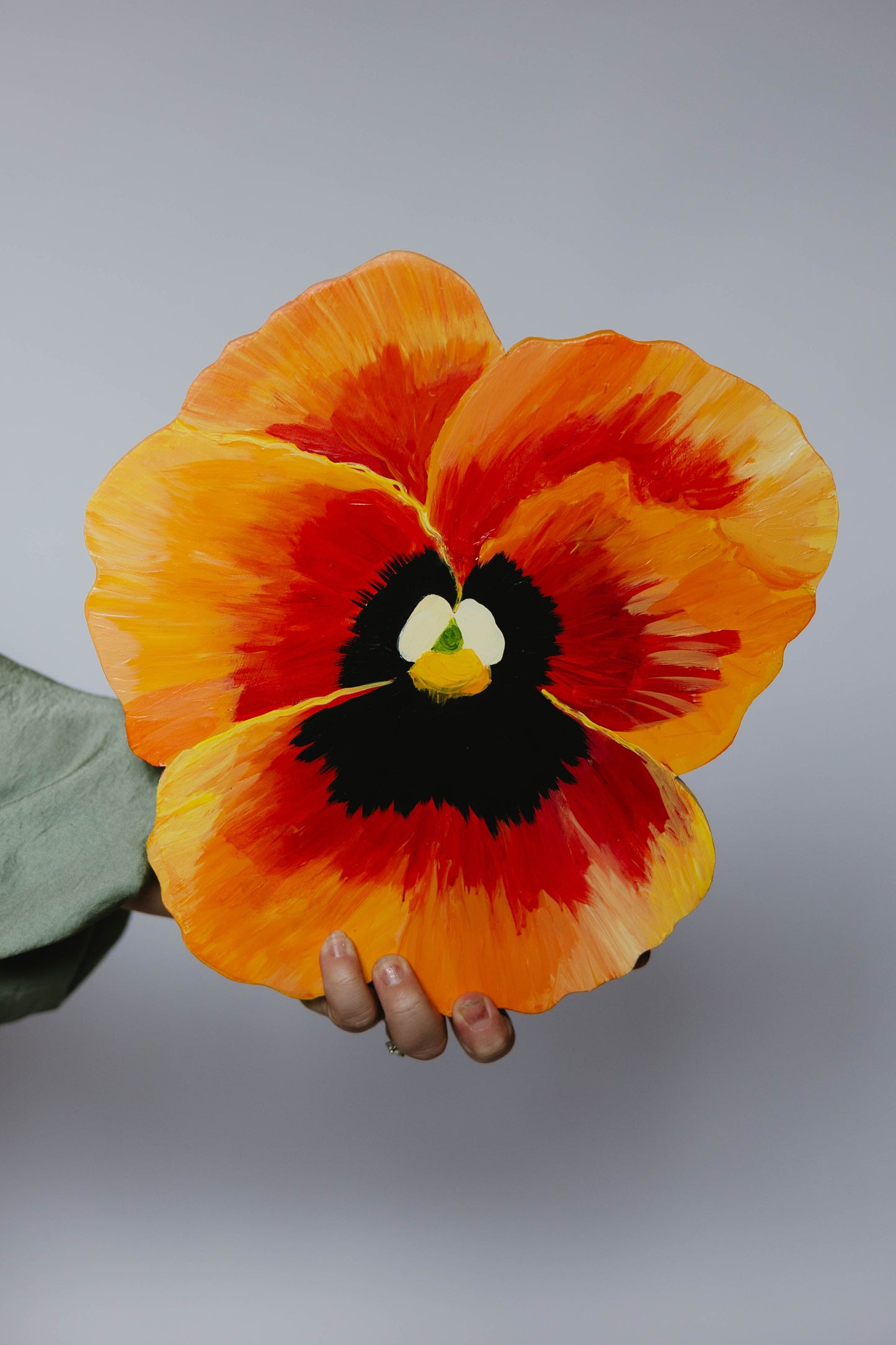 Orange Pansy- Wooden Cut Out