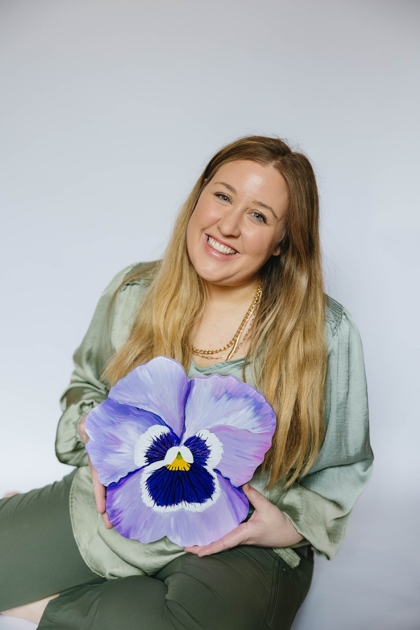 Purple Pansy- Wooden Cut Out