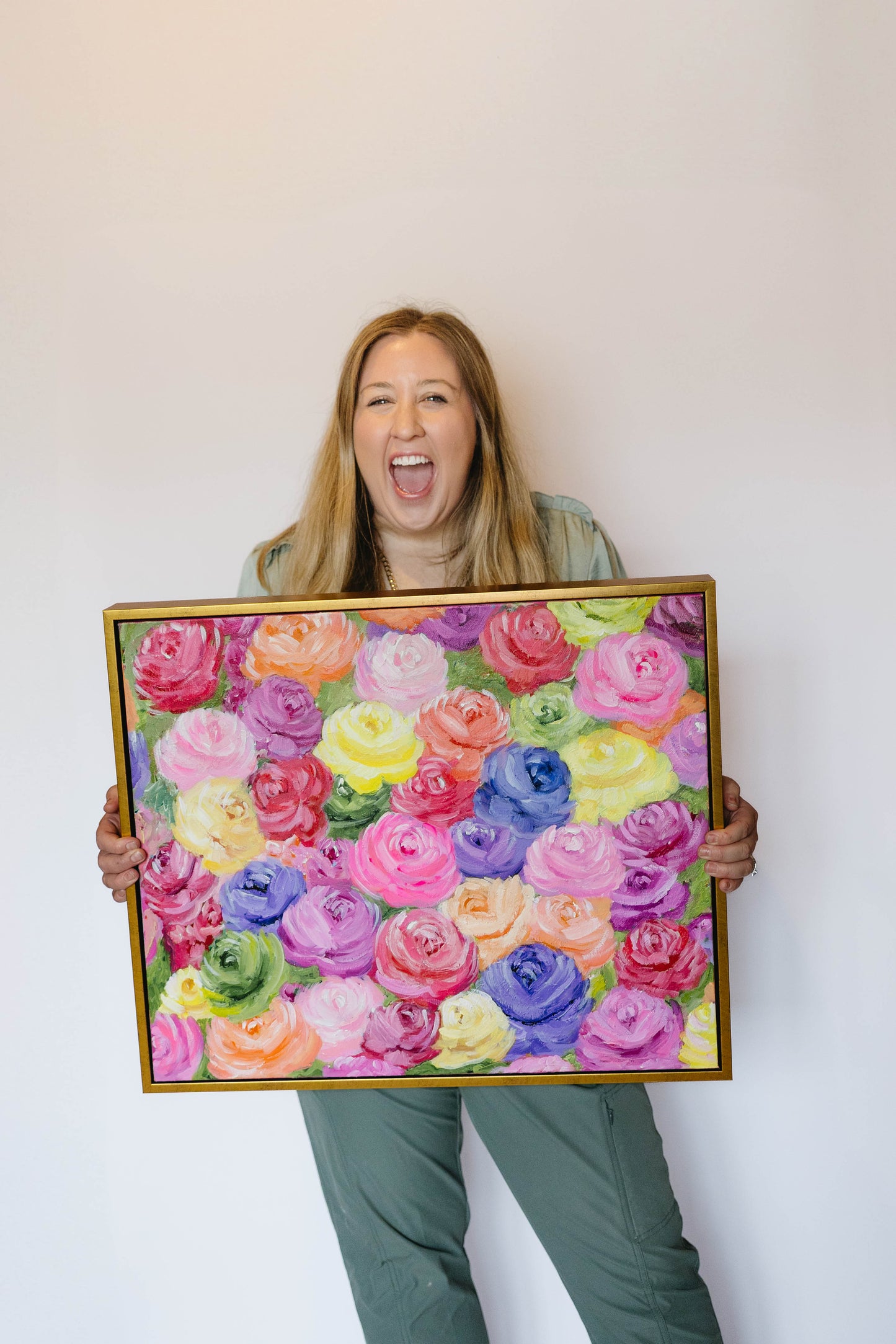 24 x 20 Framed  Kaleidoscope of Roses