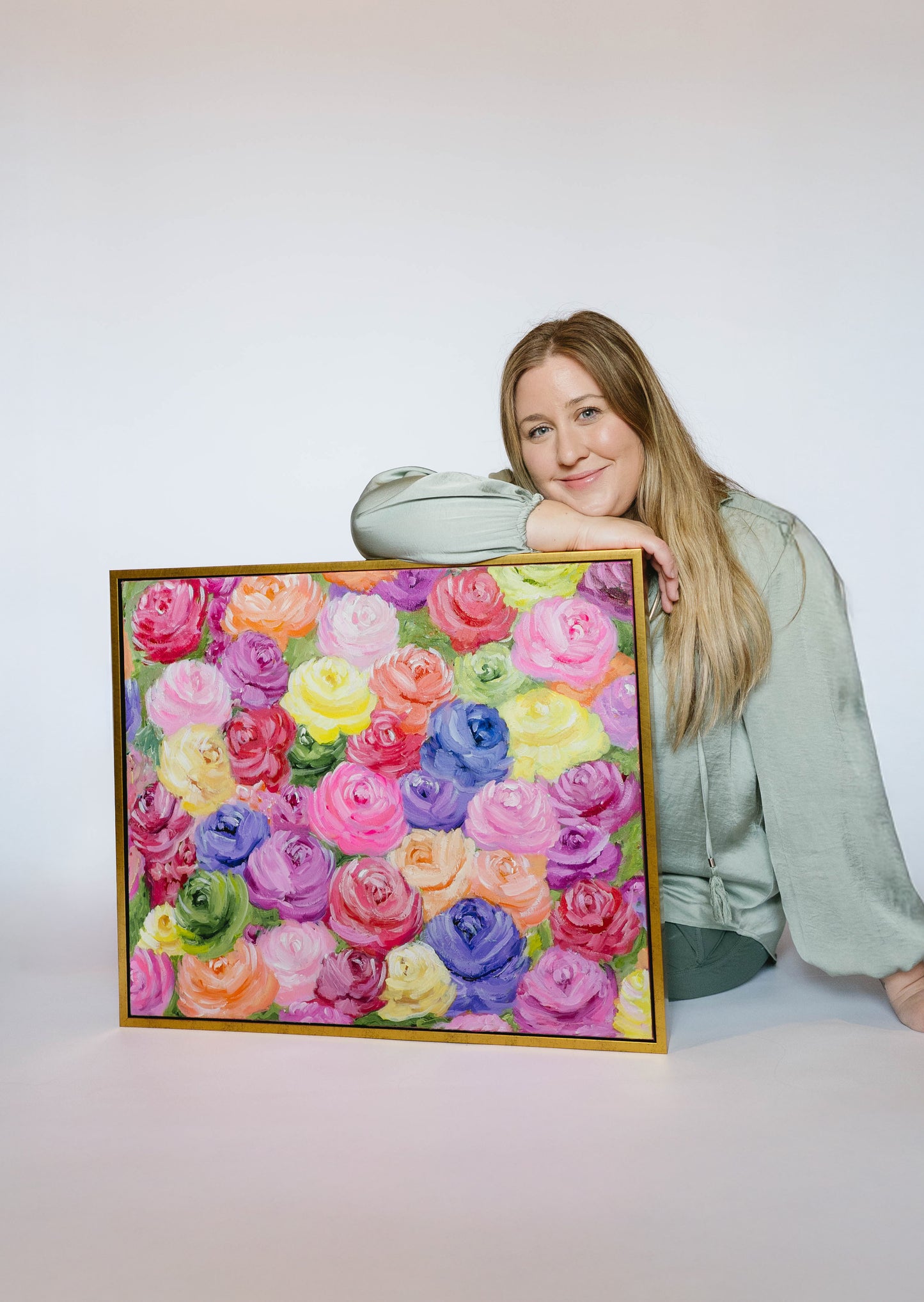 24 x 20 Framed  Kaleidoscope of Roses