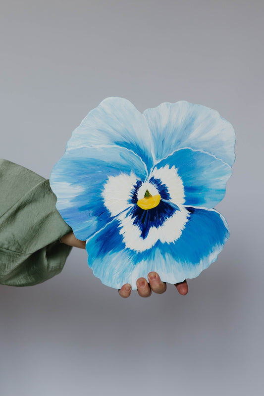Blue Pansy- Wooden Cut Out