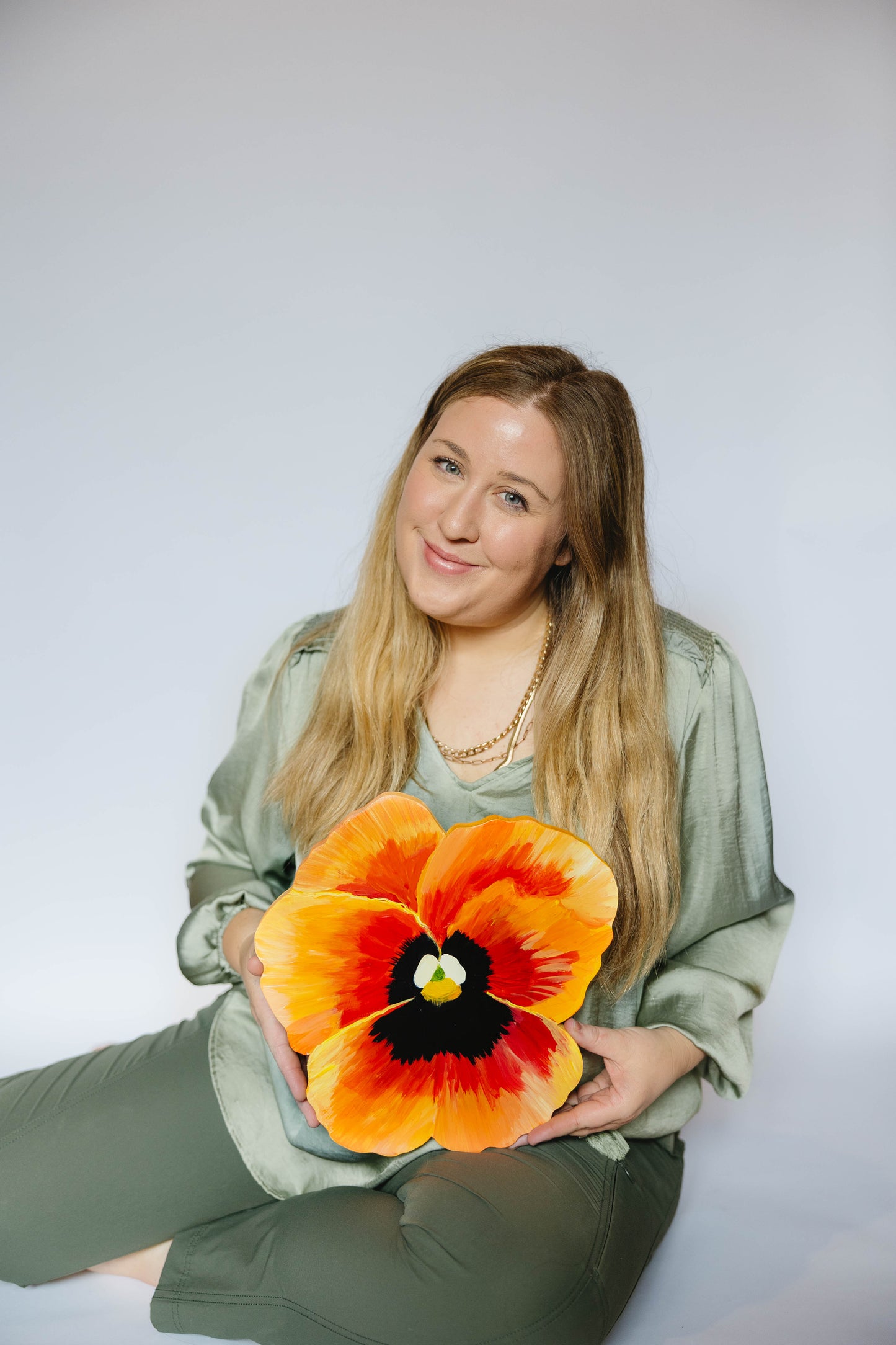 Orange Pansy- Wooden Cut Out