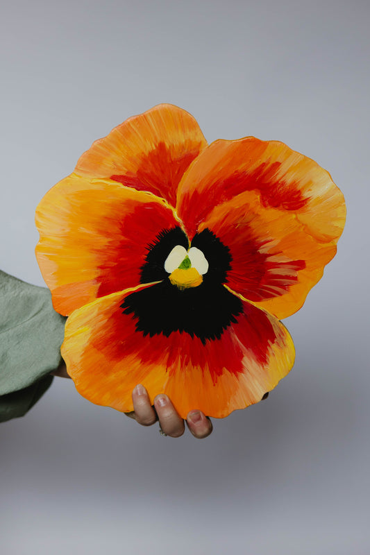 Orange Pansy- Wooden Cut Out