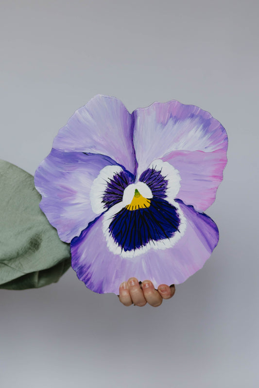 Purple Pansy- Wooden Cut Out